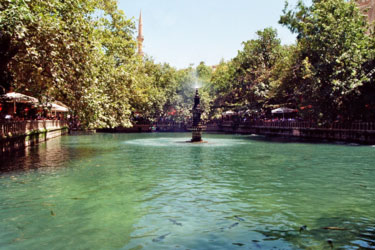Teich und Springbrunnen